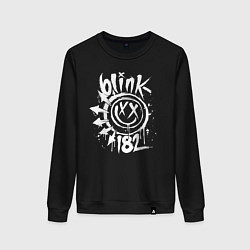 Свитшот хлопковый женский Blink-182: Smile, цвет: черный