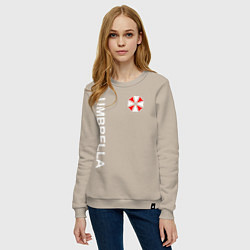 Свитшот хлопковый женский UMBRELLA CORP, цвет: миндальный — фото 2