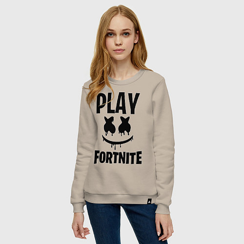 Женский свитшот Marshmello: Play Fortnite / Миндальный – фото 3