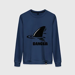 Свитшот хлопковый женский Danger Shark, цвет: тёмно-синий