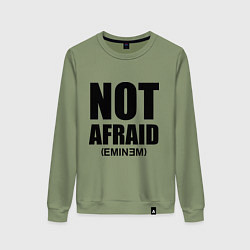 Свитшот хлопковый женский Not Afraid, цвет: авокадо