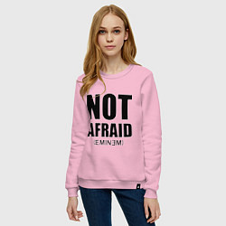 Свитшот хлопковый женский Not Afraid, цвет: светло-розовый — фото 2