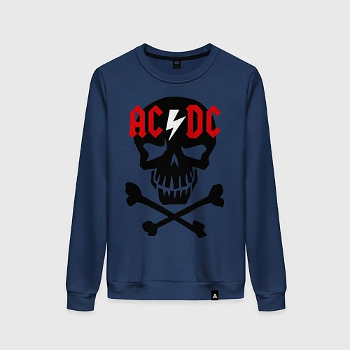 Женский свитшот AC/DC Skull / Тёмно-синий – фото 1