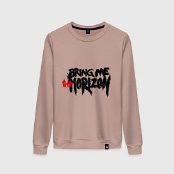 Свитшот хлопковый женский Bring me the horizon, цвет: пыльно-розовый