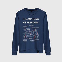 Свитшот хлопковый женский The Anatomy of Freedom, цвет: тёмно-синий