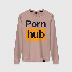 Свитшот хлопковый женский PornHub, цвет: пыльно-розовый