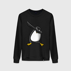 Свитшот хлопковый женский DAB Pinguin, цвет: черный