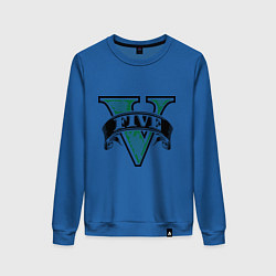 Свитшот хлопковый женский GTA V: Logo, цвет: синий