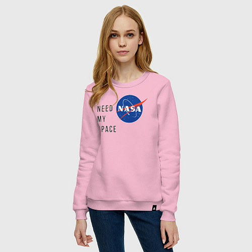 Женский свитшот Nasa i need my space / Светло-розовый – фото 3