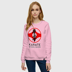 Свитшот хлопковый женский Karate Kyokushin, цвет: светло-розовый — фото 2