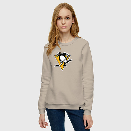 Женский свитшот Pittsburgh Penguins: Evgeni Malkin / Миндальный – фото 3