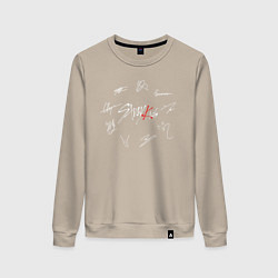 Свитшот хлопковый женский STRAY KIDS АВТОГРАФЫ, цвет: миндальный