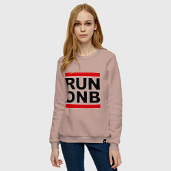 Свитшот хлопковый женский RUN DNB, цвет: пыльно-розовый — фото 2