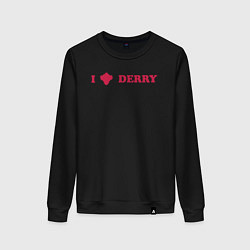 Свитшот хлопковый женский I love Derry, цвет: черный