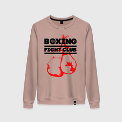Свитшот хлопковый женский Boxing Fight club in Russia, цвет: пыльно-розовый