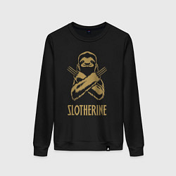 Свитшот хлопковый женский Slotherine, цвет: черный
