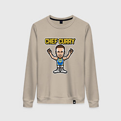 Свитшот хлопковый женский Chef Curry, цвет: миндальный