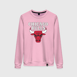 Свитшот хлопковый женский CHICAGO BULLS, цвет: светло-розовый