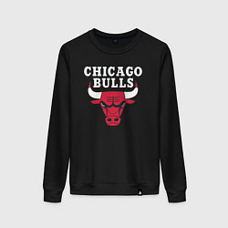 Свитшот хлопковый женский CHICAGO BULLS, цвет: черный