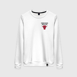 Свитшот хлопковый женский CHICAGO BULLS НА СПИНЕ, цвет: белый