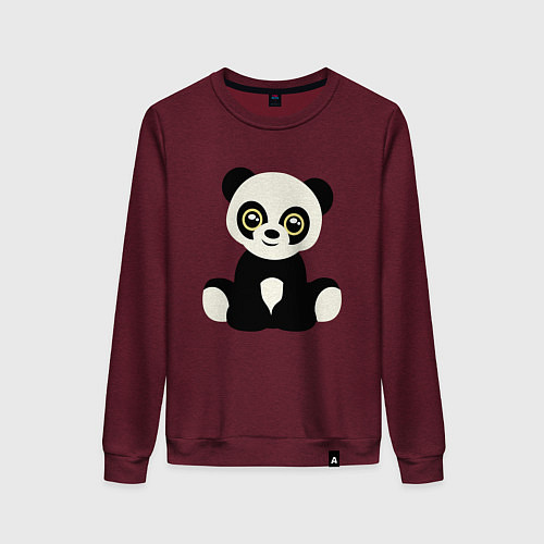 Женский свитшот Милая панда / Меланж-бордовый – фото 1