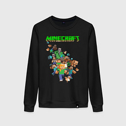 Свитшот хлопковый женский Minecraft, цвет: черный