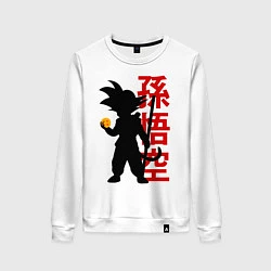 Свитшот хлопковый женский Dragon Ball Goku, цвет: белый