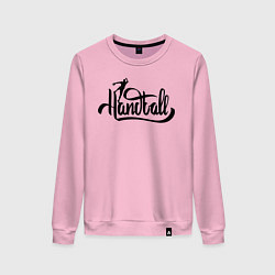 Свитшот хлопковый женский Handball lettering, цвет: светло-розовый