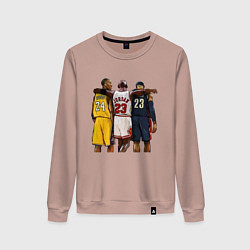 Свитшот хлопковый женский Bryant, Jordan, James, цвет: пыльно-розовый