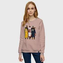 Свитшот хлопковый женский Bryant, Jordan, James, цвет: пыльно-розовый — фото 2