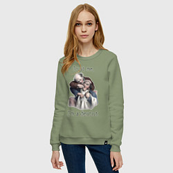 Свитшот хлопковый женский Trust me, I'm a dentist, цвет: авокадо — фото 2