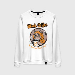 Свитшот хлопковый женский Black Coffee Cat, цвет: белый