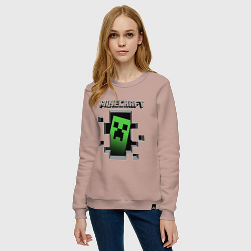 Женский свитшот Minecraft / Пыльно-розовый – фото 3