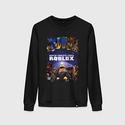 Свитшот хлопковый женский ROBLOX, цвет: черный