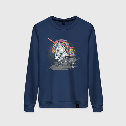 Женский свитшот Единорог Rock / Тёмно-синий – фото 1