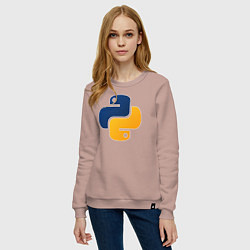 Свитшот хлопковый женский Python, цвет: пыльно-розовый — фото 2