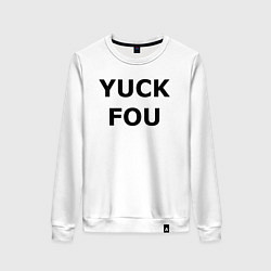 Свитшот хлопковый женский YUCK FOU, цвет: белый