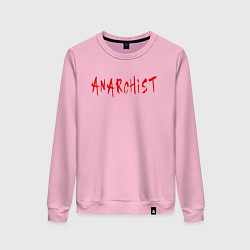 Свитшот хлопковый женский Анархист, цвет: светло-розовый