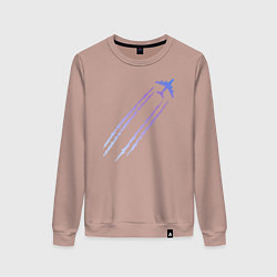 Свитшот хлопковый женский Самолёт, цвет: пыльно-розовый