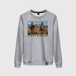 Свитшот хлопковый женский Westworld Landscape, цвет: меланж