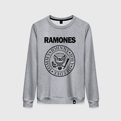 Свитшот хлопковый женский RAMONES, цвет: меланж