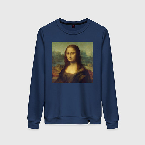 Женский свитшот Mona Lisa pixels / Тёмно-синий – фото 1