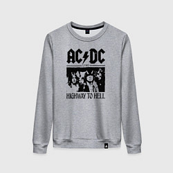 Свитшот хлопковый женский ACDC highway to hell, цвет: меланж