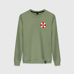 Свитшот хлопковый женский UMBRELLA CORP НА СПИНЕ, цвет: авокадо