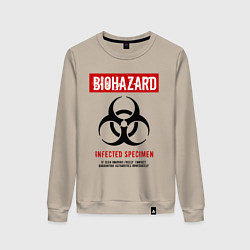 Свитшот хлопковый женский Biohazard, цвет: миндальный