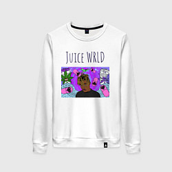 Свитшот хлопковый женский Juice WRLD, цвет: белый