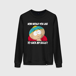 Свитшот хлопковый женский ЮЖНЫЙ ПАРК, цвет: черный