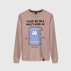 Свитшот хлопковый женский South Park, Полотенчик, цвет: пыльно-розовый