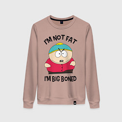 Свитшот хлопковый женский Я не толстый, цвет: пыльно-розовый