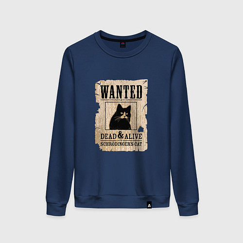 Женский свитшот Кот / Тёмно-синий – фото 1